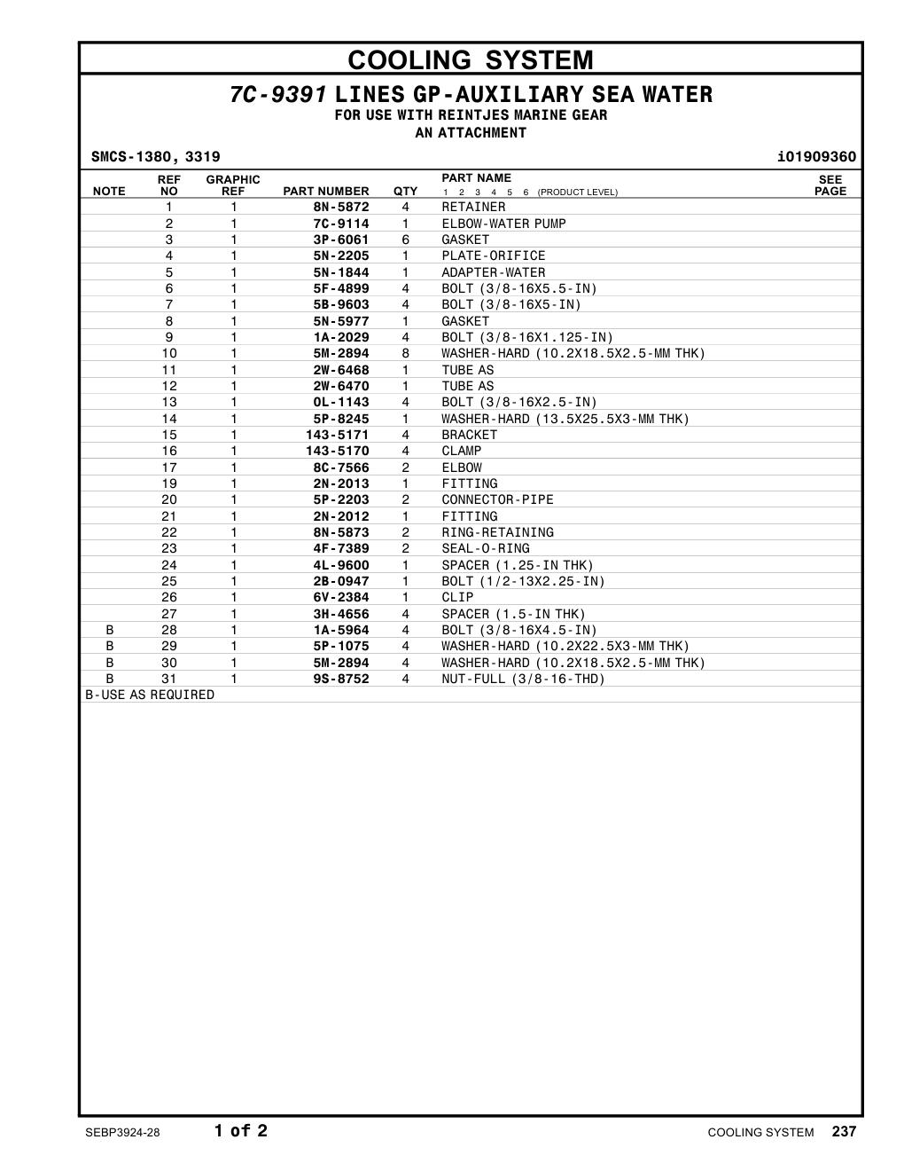 6V-2384 CLIP CAT parts manual diagram