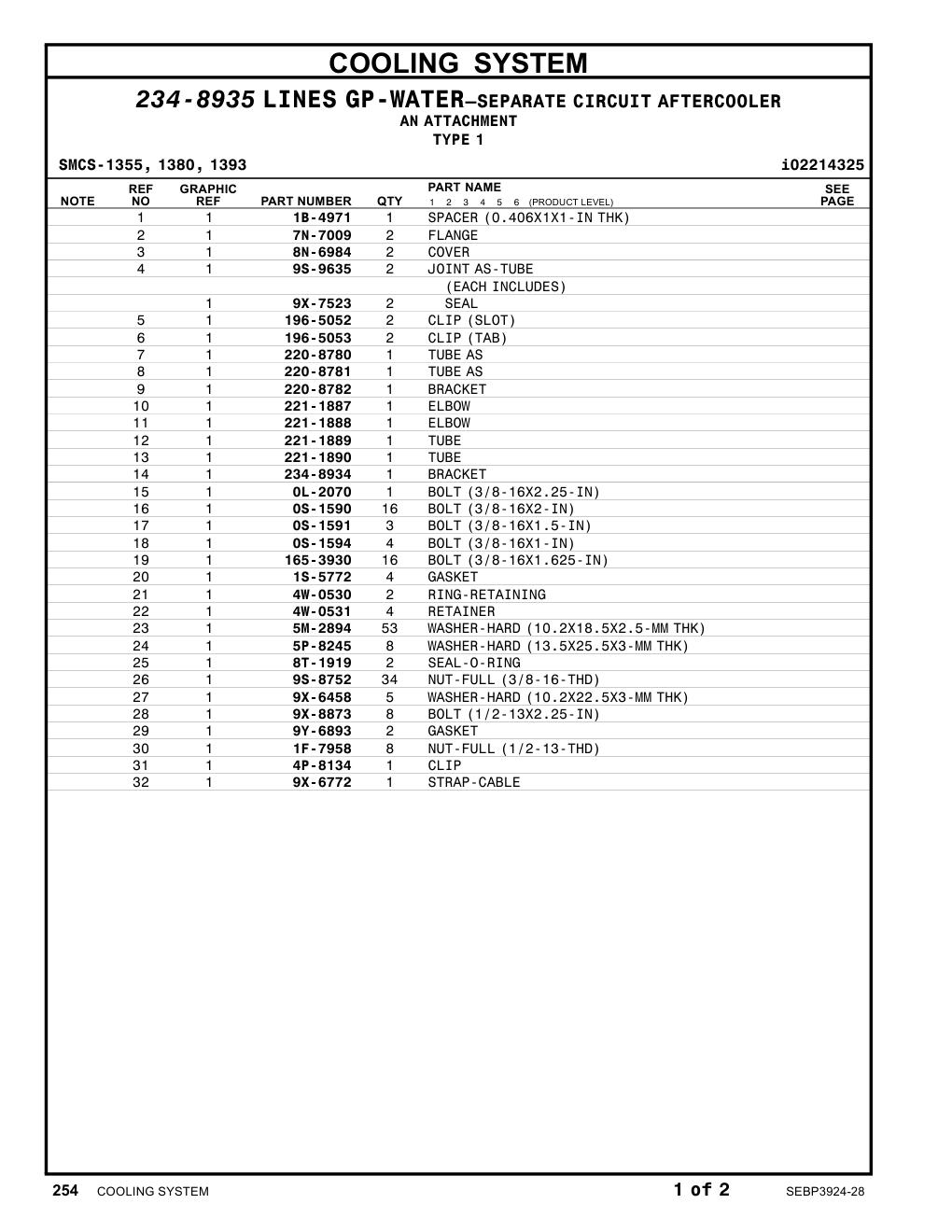 165-3930 BOLT(3/8-16X1.625-IN) CAT parts manual diagram