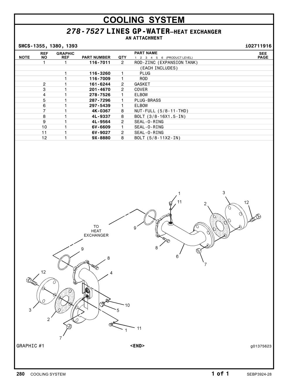 116-7009 ROD CAT parts manual diagram