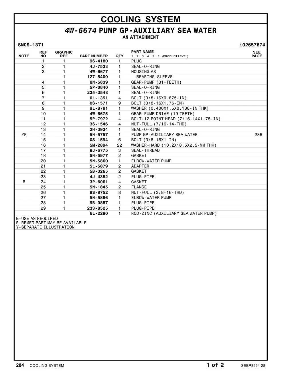 5N-5757 - PUMP GP-AUXILIARY SEA WATER