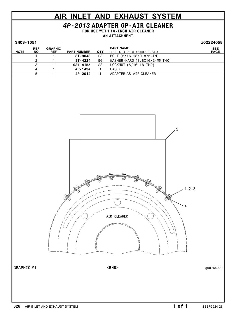 4P-1434 GASKET CAT parts manual diagram