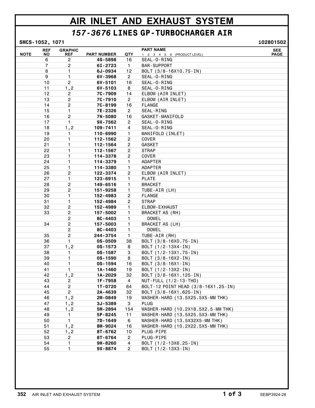 6I-2723 BAR-SUPPORT CAT parts manual diagram