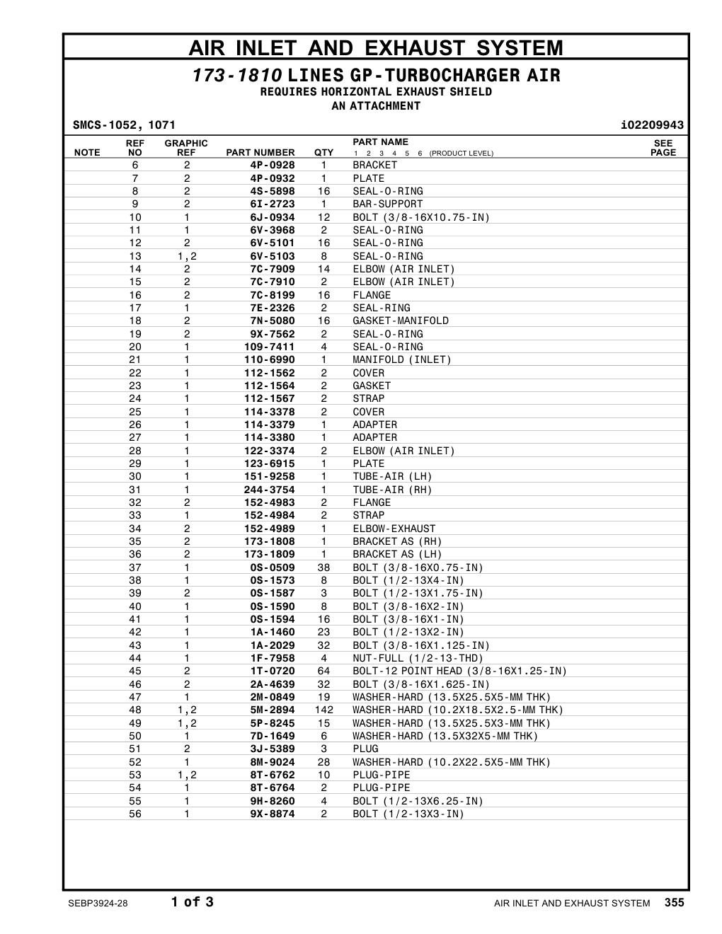 173-1809 BRACKET AS(LH) CAT parts manual diagram