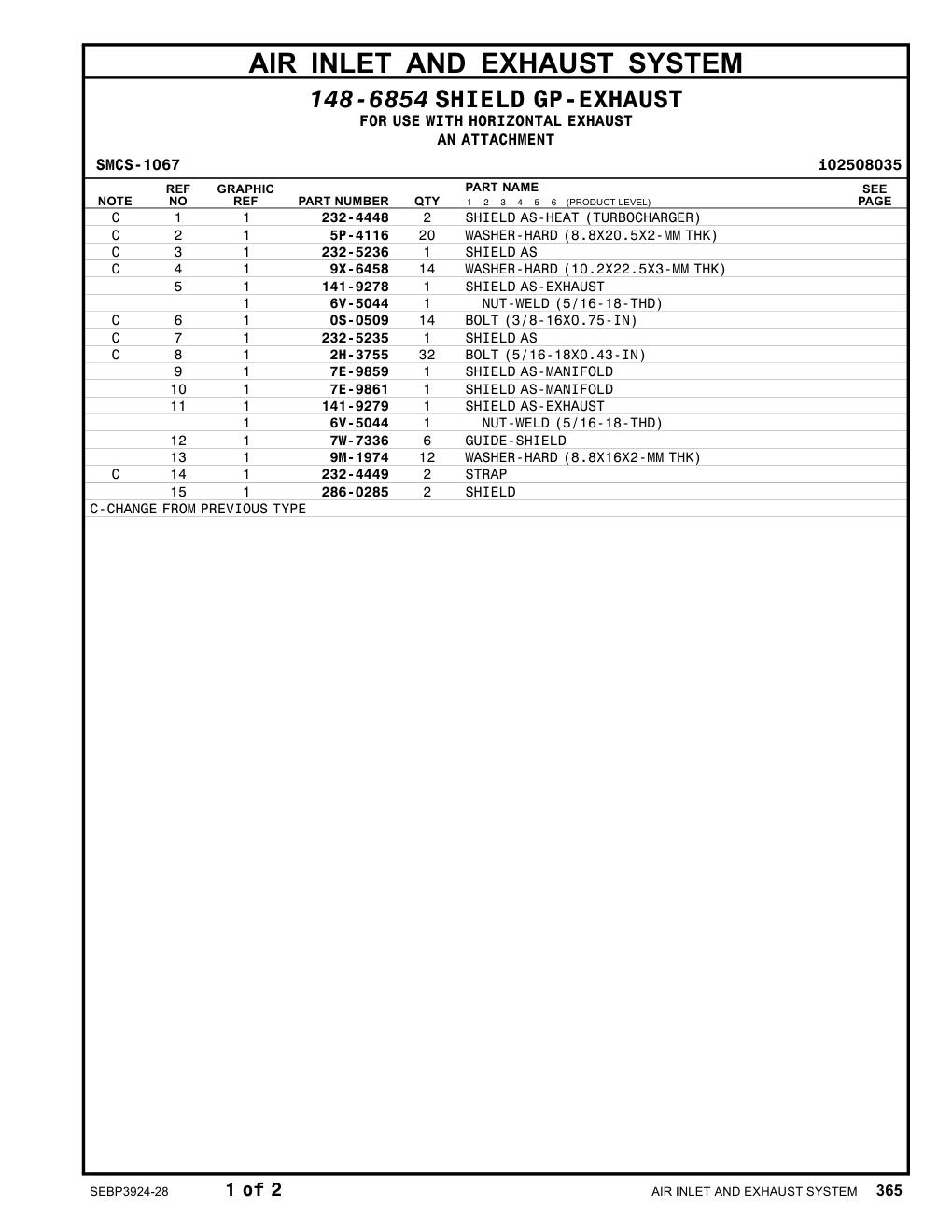 141-9279 SHIELDAS-EXHAUST CAT parts manual diagram
