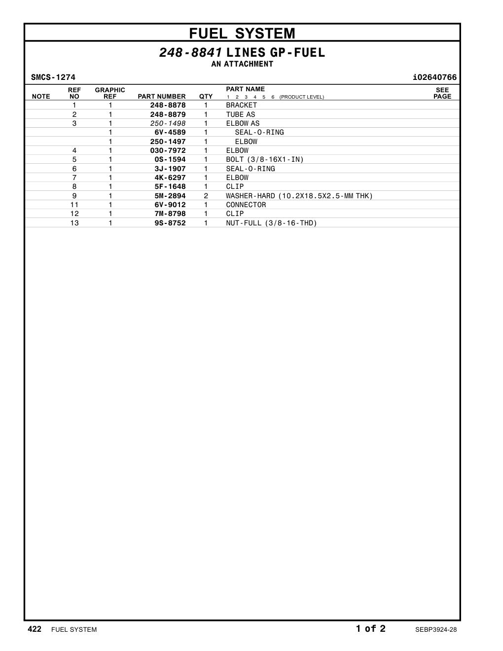 248-8879 TUBEAS CAT parts manual diagram