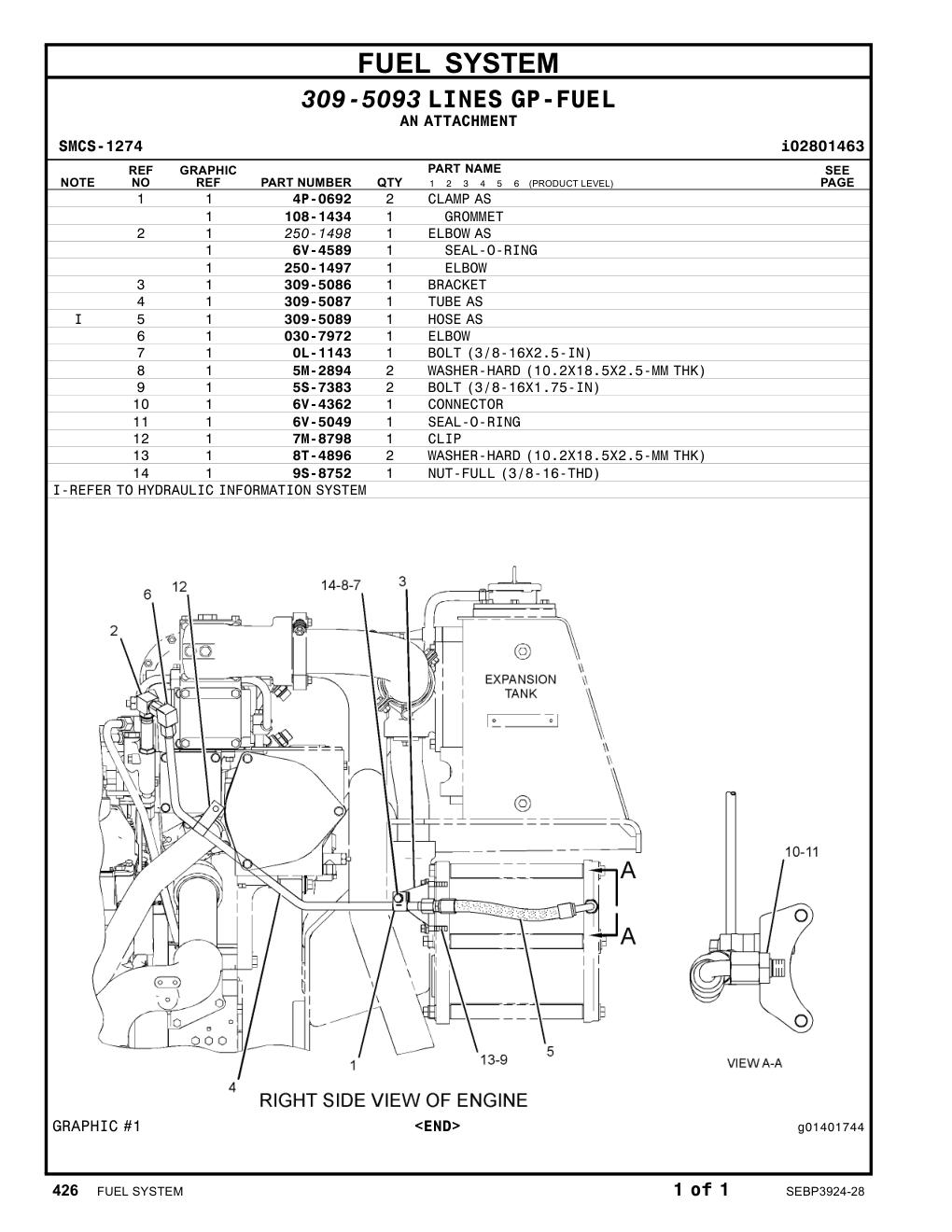 309-5087 TUBEAS CAT parts manual diagram