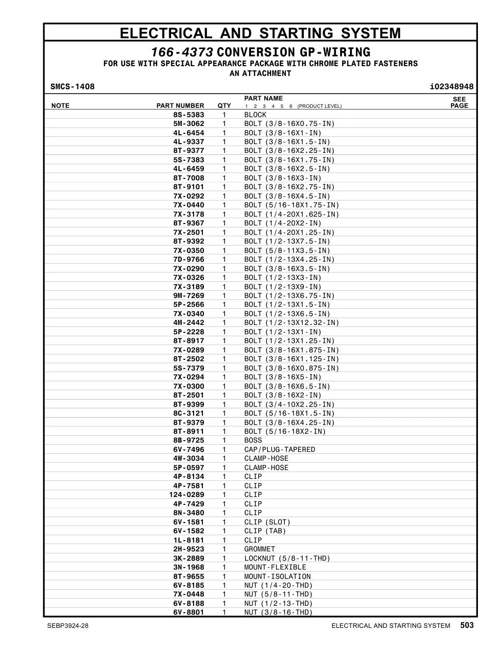 8T-7008 - BOLT (3/8-16X3-IN)