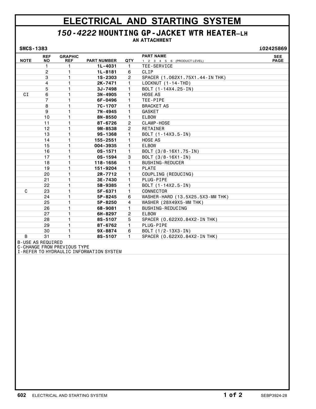 155-2551 HOSEAS CAT parts manual diagram