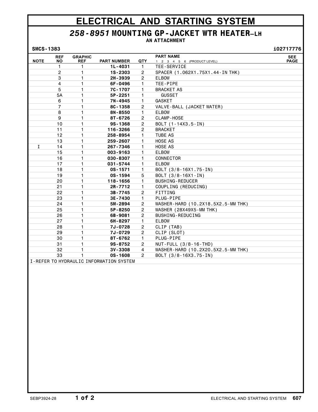 259-2607 HOSE AS CAT parts manual diagram