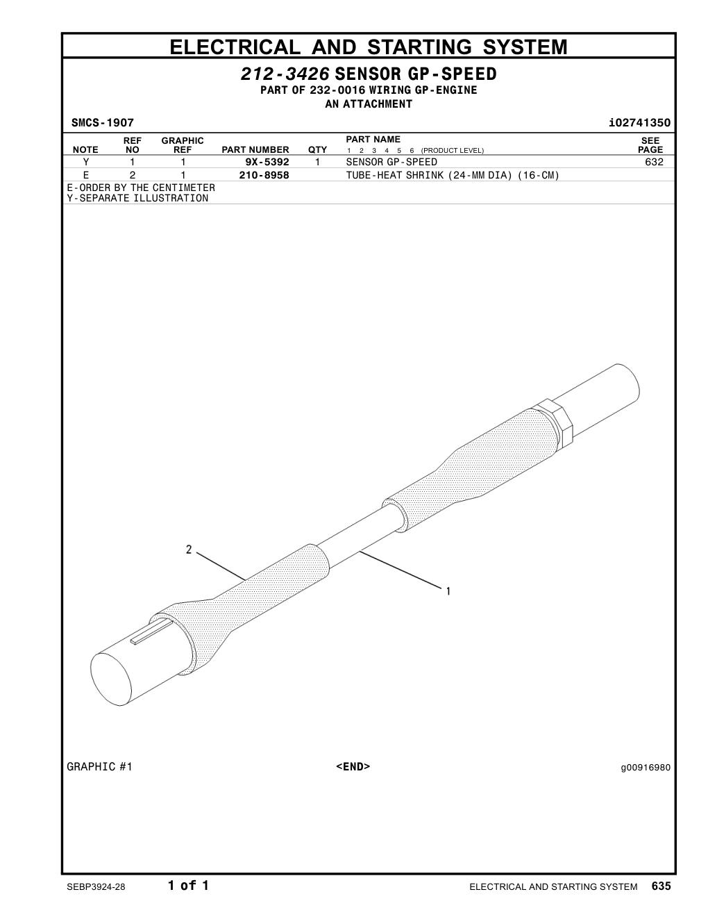 9X-5392 - SENSOR AS-MAGNETIC