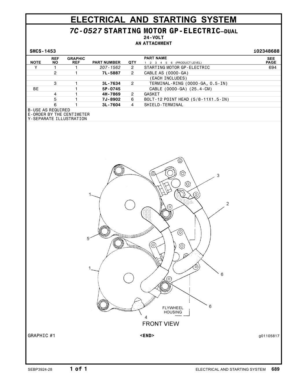 207-1562 STARTING MOTOR GP-ELECTRIC CAT parts manual diagram