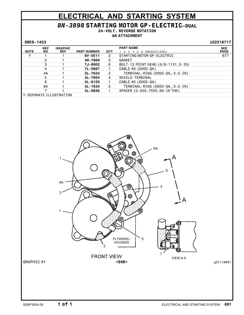 6V-0511 - STARTING MOTOR GP-ELECTRIC