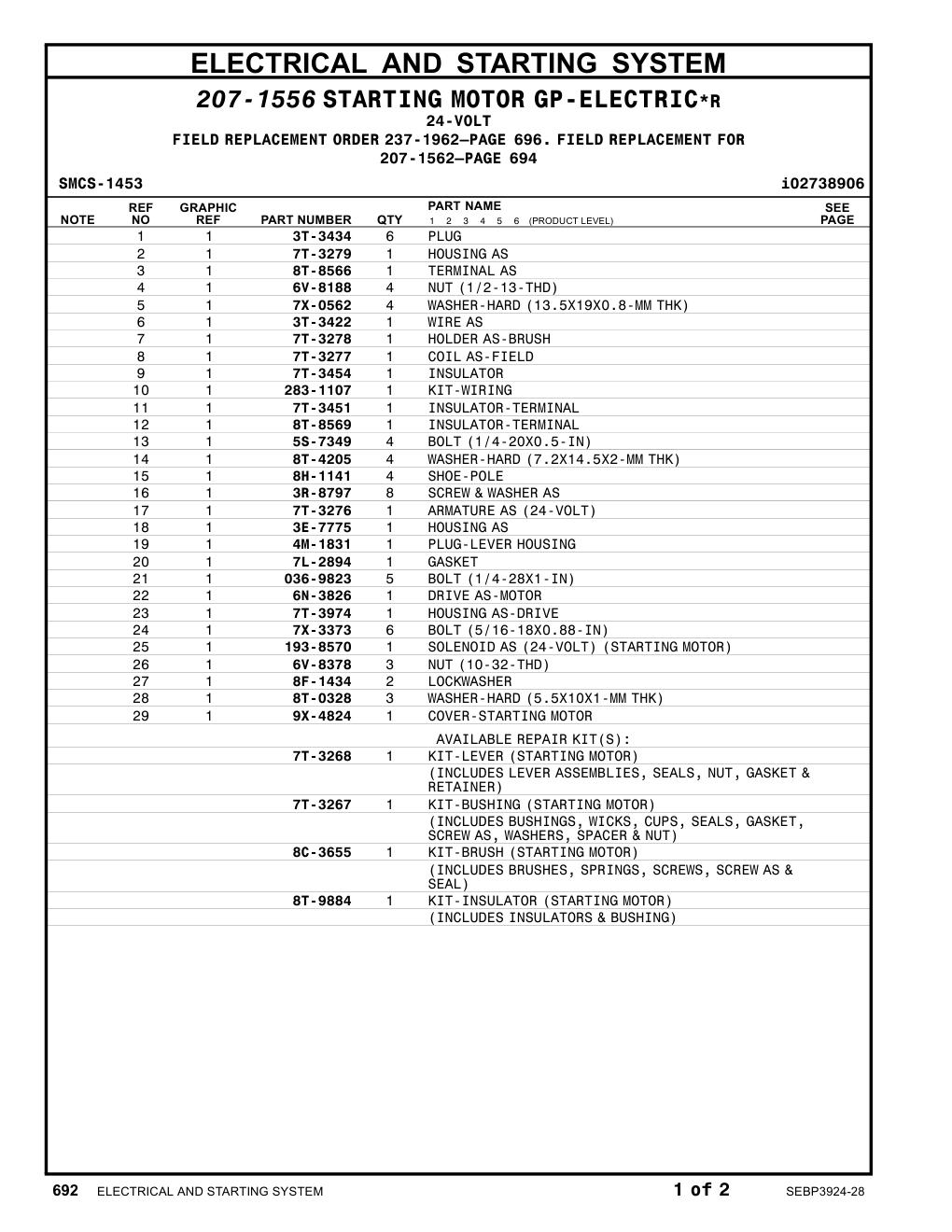 193-8570 - SOLENOID AS (24-VOLT) (STARTING MOTOR)