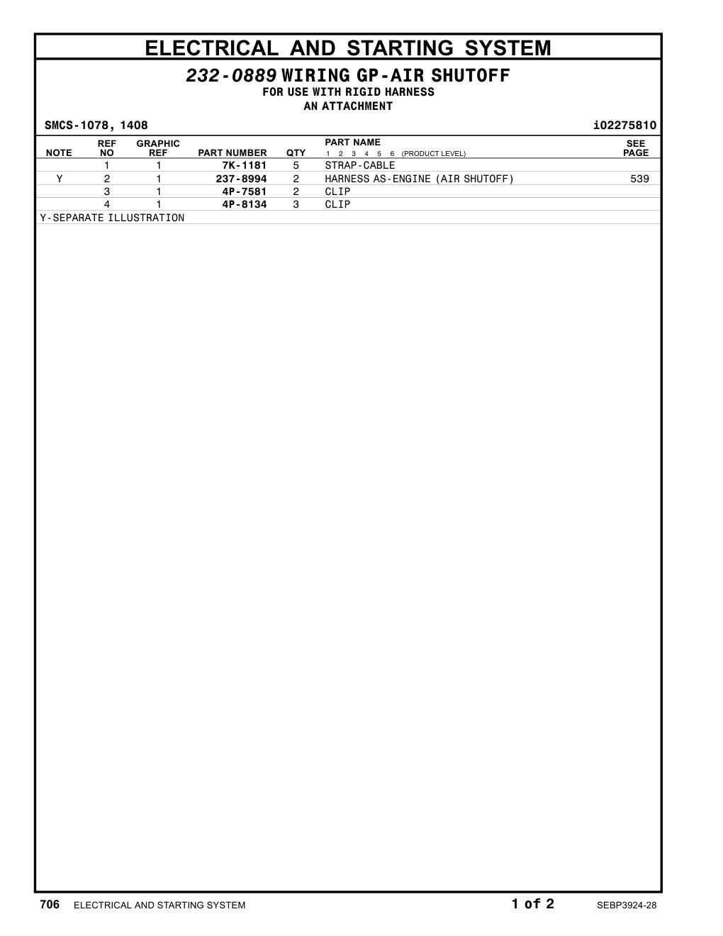 237-8994 HARNESS AS-ENGINE (AIR SHUTOFF) CAT parts manual diagram