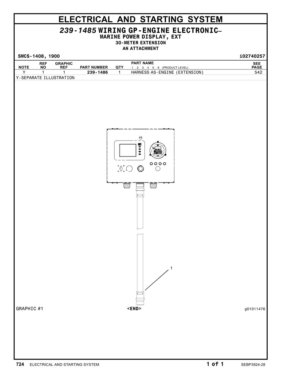 239-1486 - HARNESS AS-ENGINE (EXTENSION)