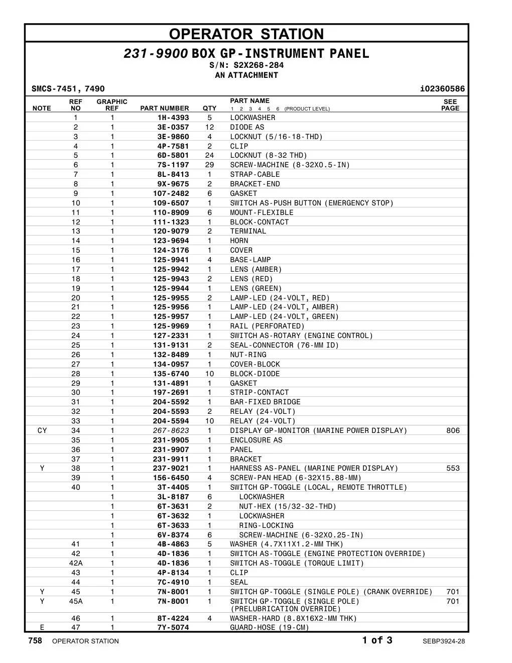 267-8623 - DISPLAY GP-MONITOR (MARINE POWER DISPLAY)