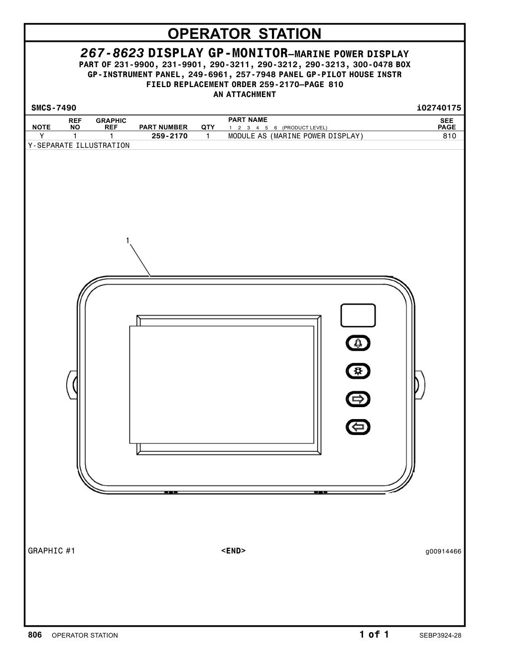 259-2170 - MODULEAS(MARINEPOWER DISPLAY)
