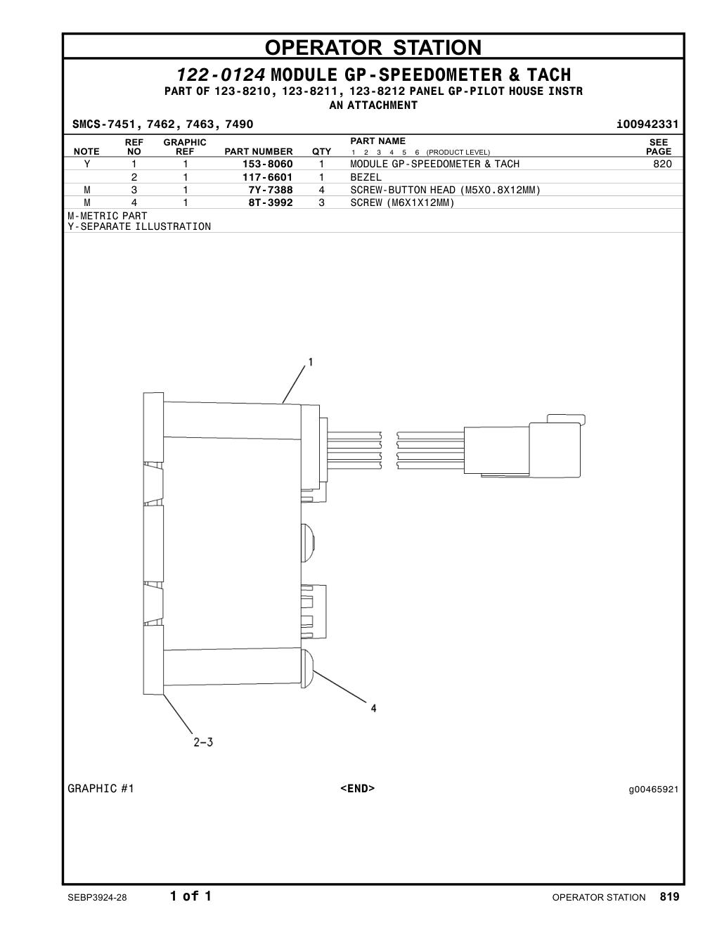 153-8060 - MODULEGP-SPEEDOMETER &TACH