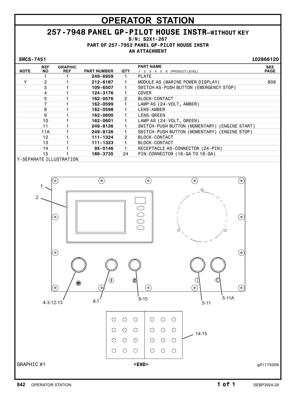 212-6187 MODULEAS(MARINEPOWER DISPLAY) · S/N S2X1-267 CAT parts manual diagram