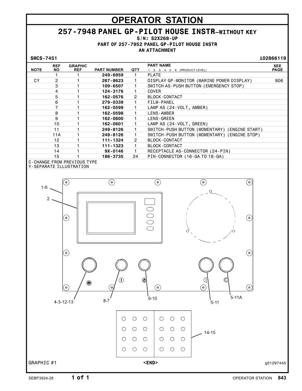 279-0339 FILM-PANEL · S/N S2X268-UP CAT parts manual diagram