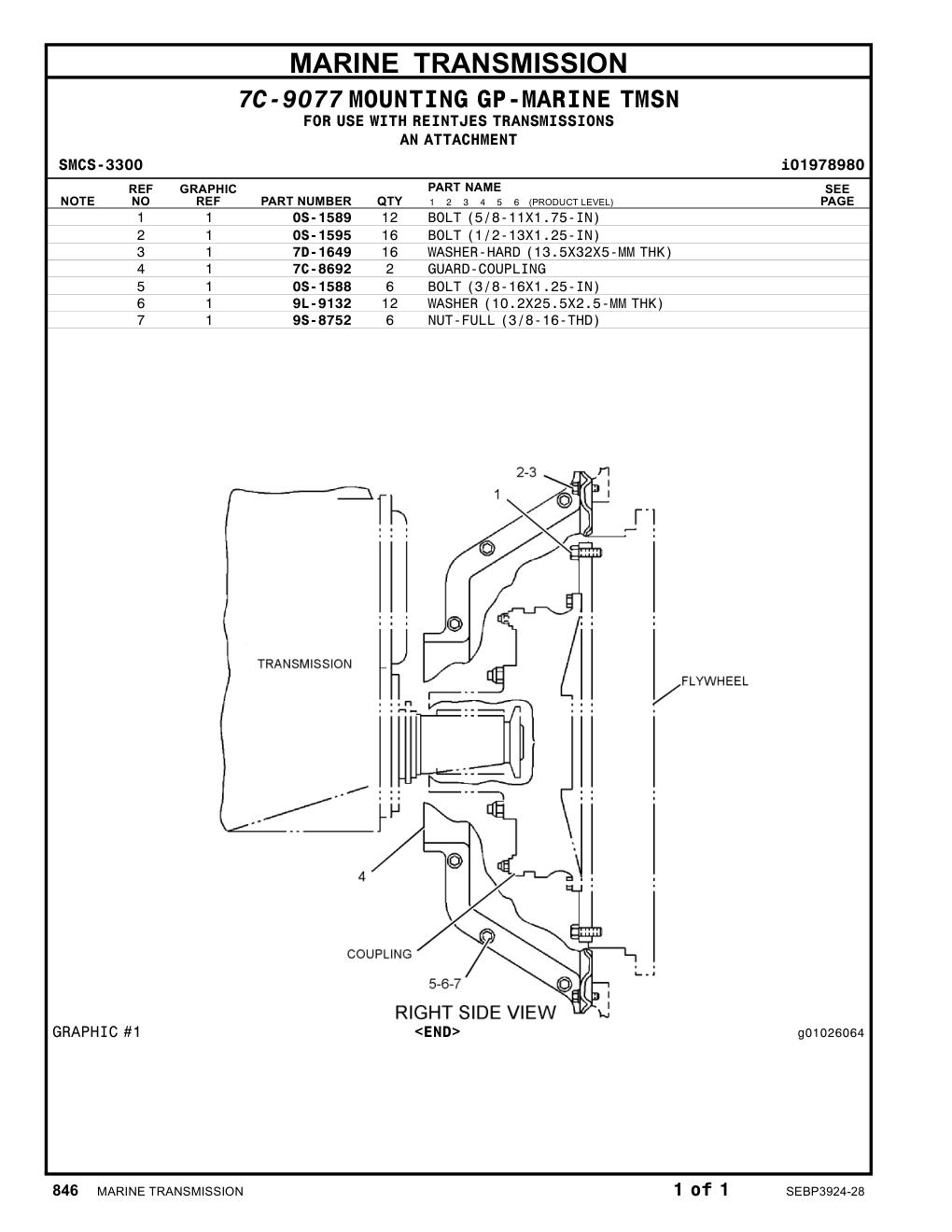 7C-8692 GUARD-COUPLING CAT parts manual diagram