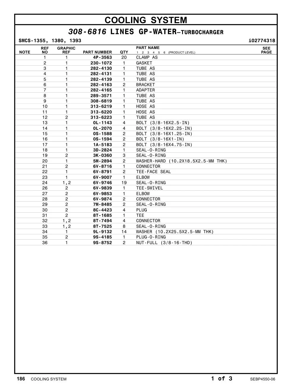 282-4130 TUBE AS CAT parts manual diagram