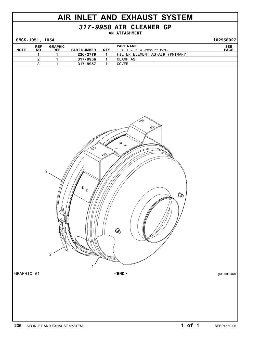 317-9957 COVER CAT parts manual diagram