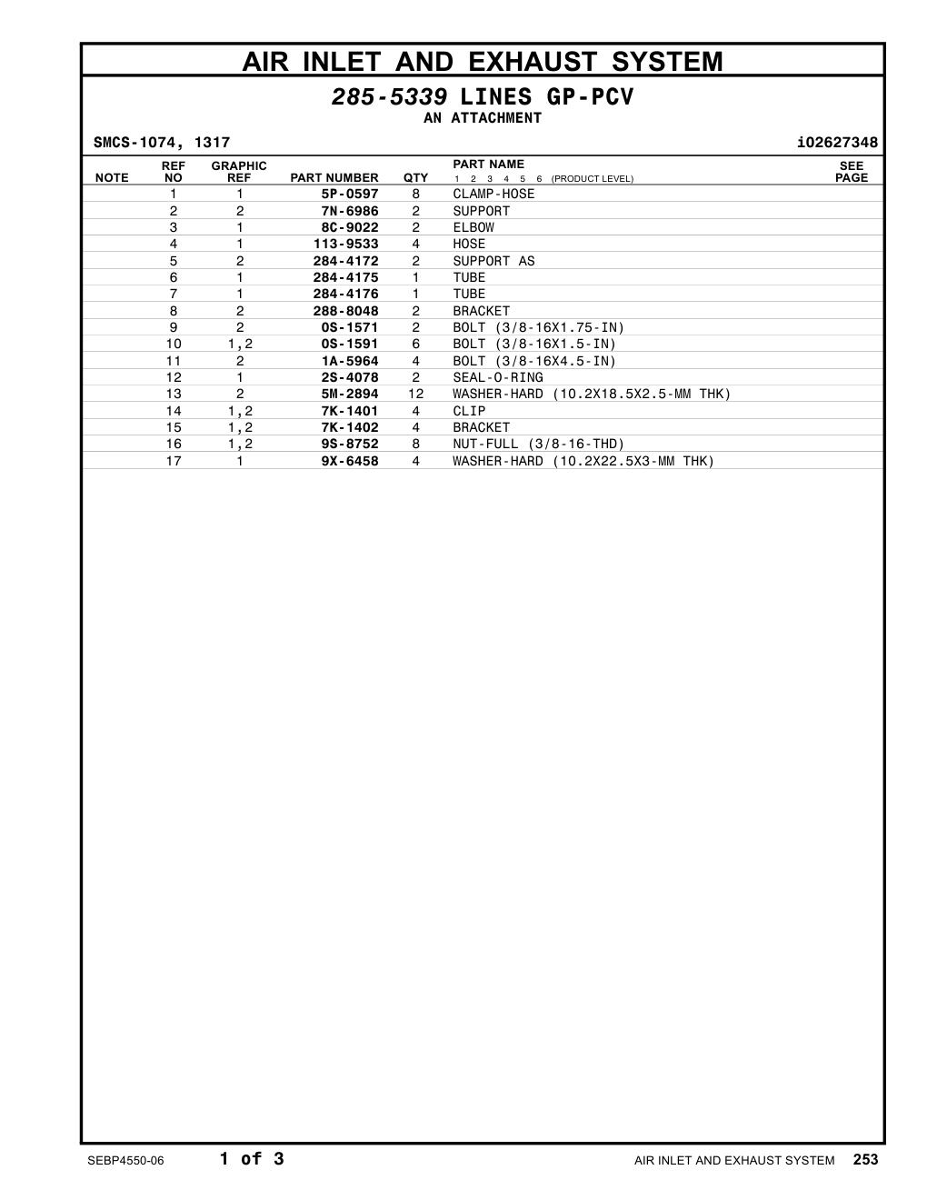 284-4176 TUBE CAT parts manual diagram
