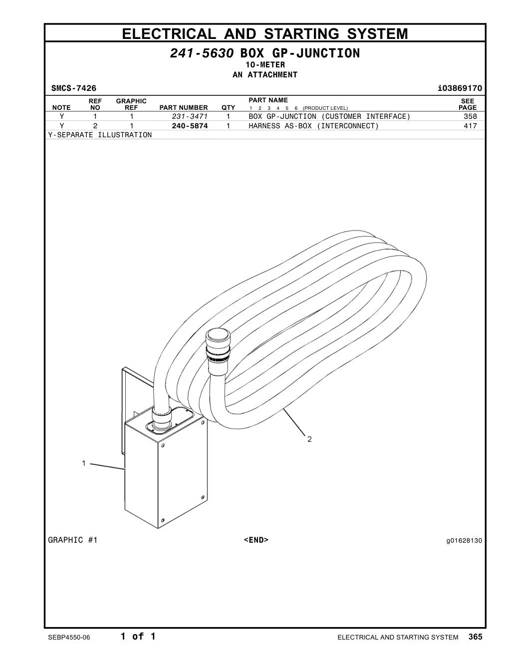 240-5874 HARNESS AS-BOX (INTERCONNECT) CAT parts manual diagram