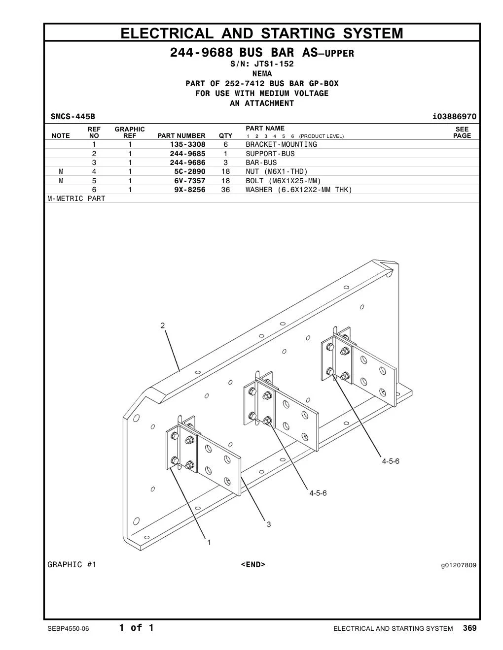6V-7357 - BOLT (M6X1X25-MM)