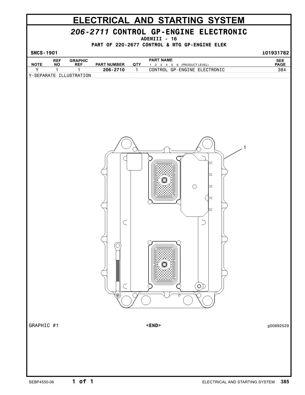 206-2710 - CONTROL GP-ENGINE ELECTRONIC