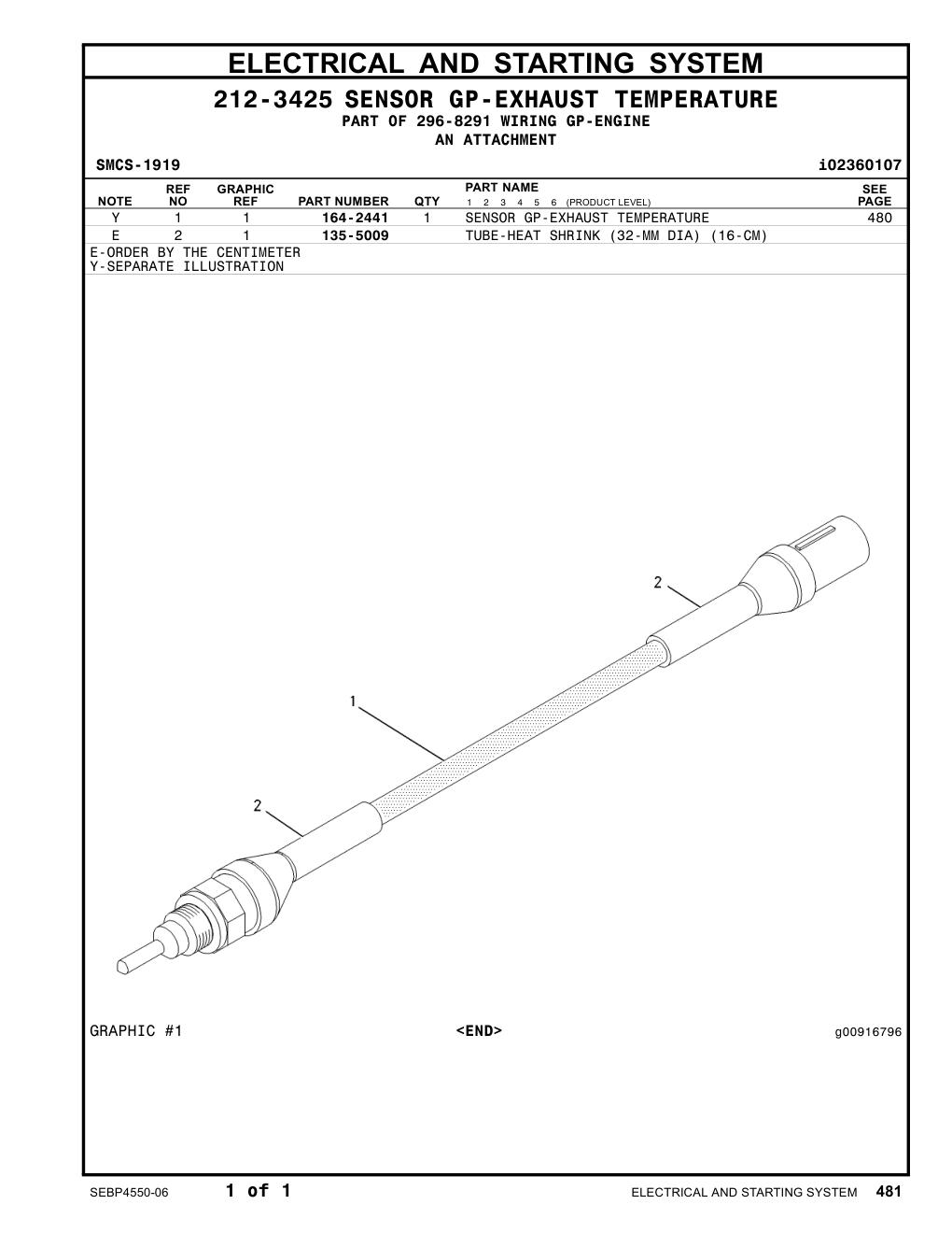 164-2441 - SENSORGP-EXHAUSTTEMPERATURE