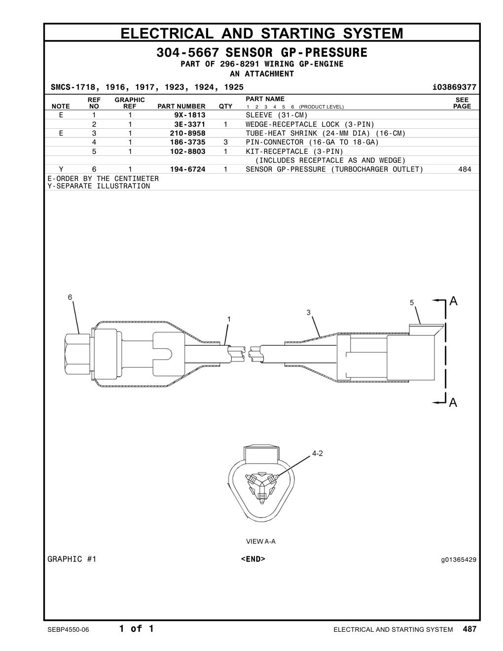 194-6724 - SENSOR GP-PRESSURE (TURBOCHARGER OUTLET)