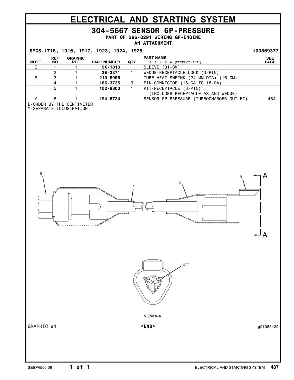 194-6724 - SENSOR GP-PRESSURE (TURBOCHARGER OUTLET)