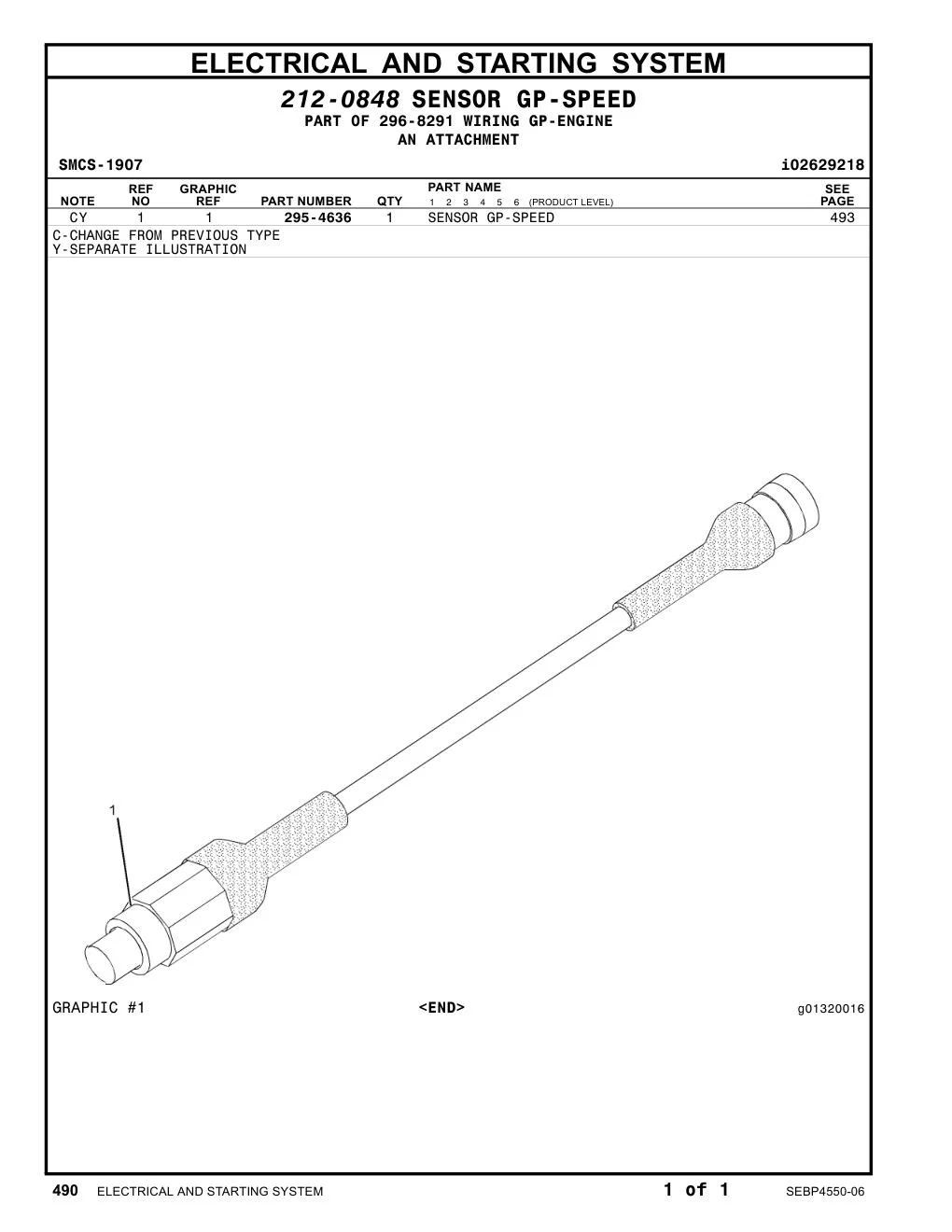 295-4636 - SENSOR GP-SPEED