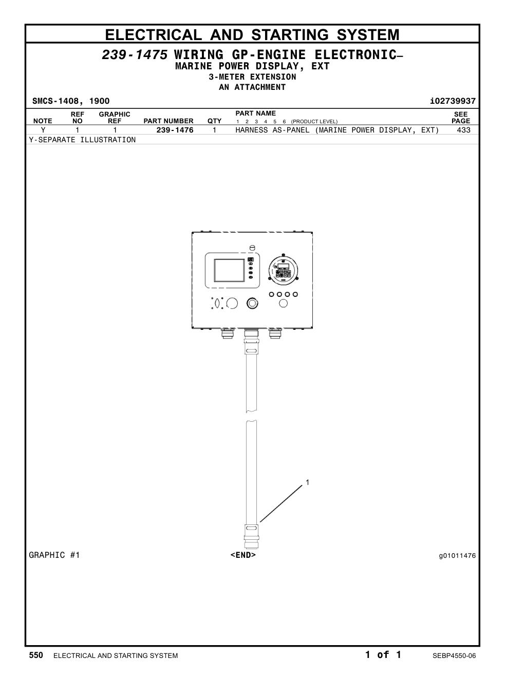 239-1476 - HARNESS AS-PANEL (MARINE POWER DISPLAY, EXT)