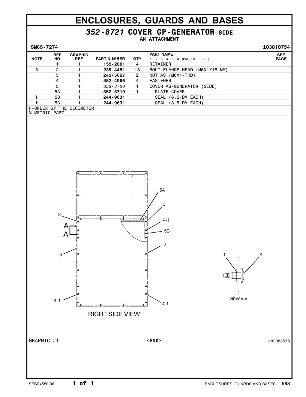352-8720 - COVER AS-GENERATOR (SIDE)