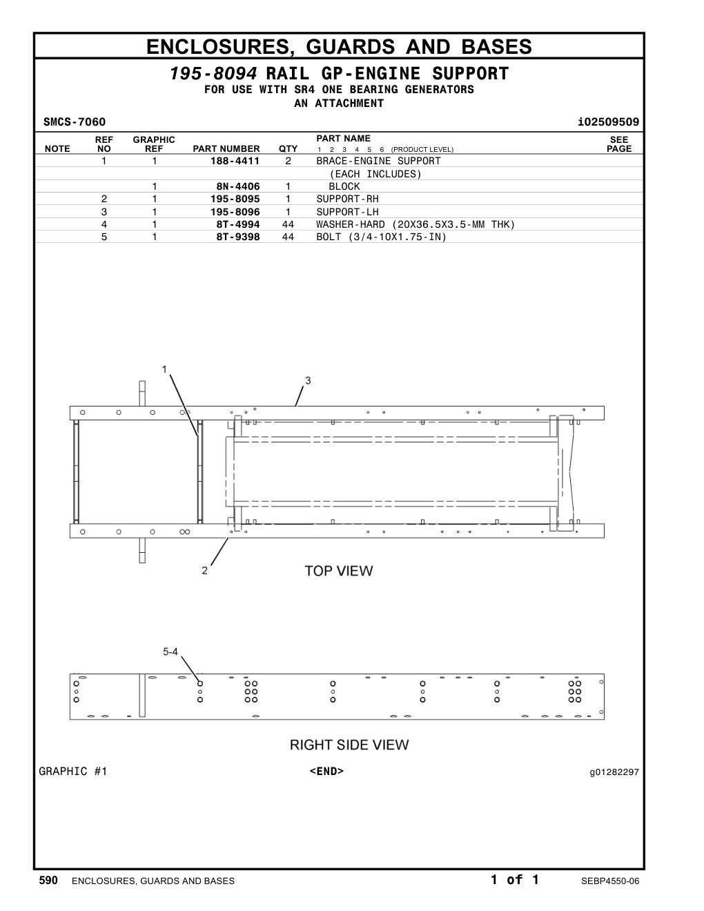 195-8096 SUPPORT-LH CAT parts manual diagram