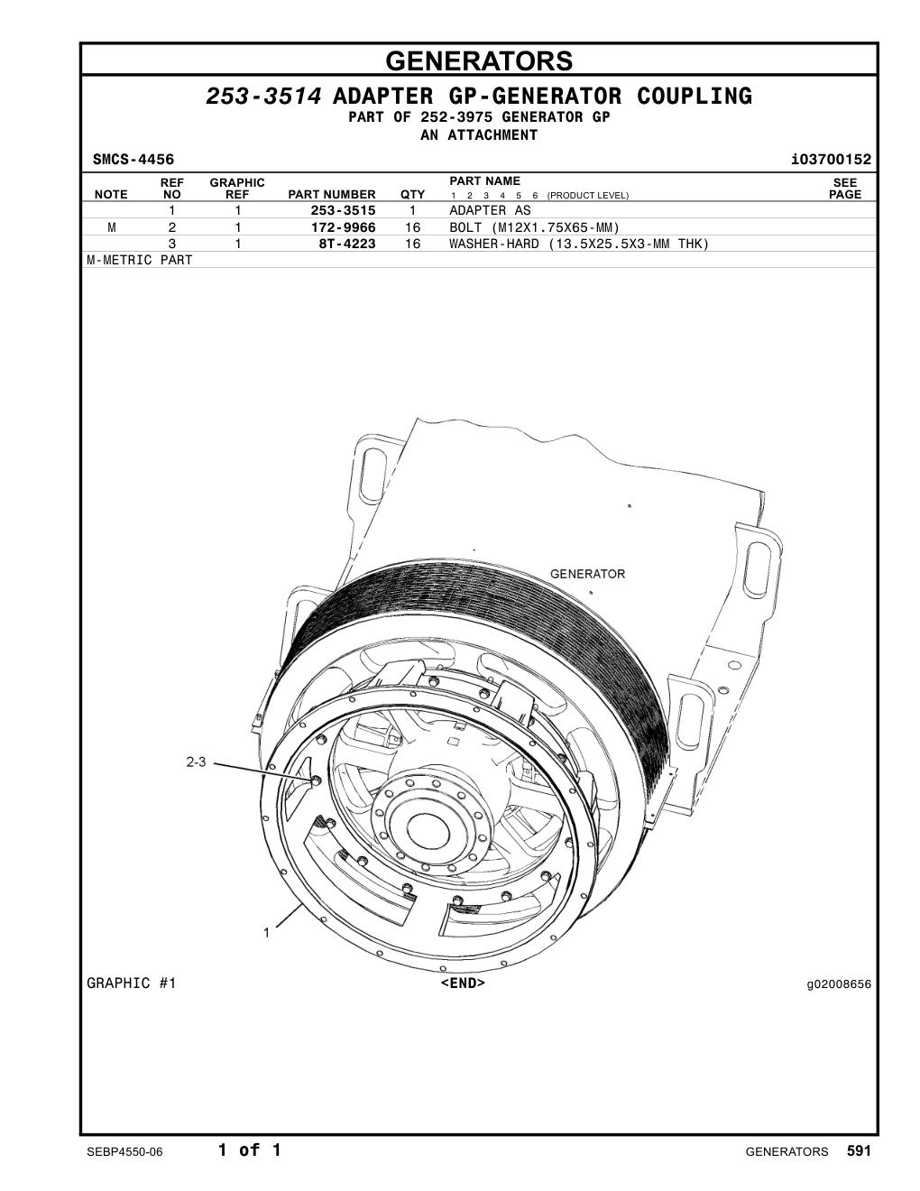 253-3515 ADAPTER AS CAT parts manual diagram