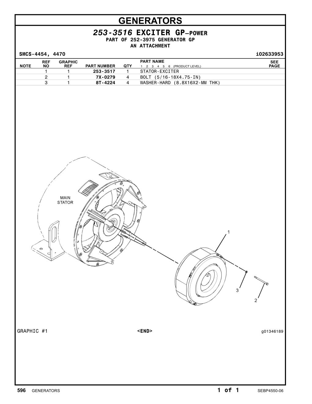 7X-0279 BOLT (5/16-18X4.75-IN) CAT parts manual diagram