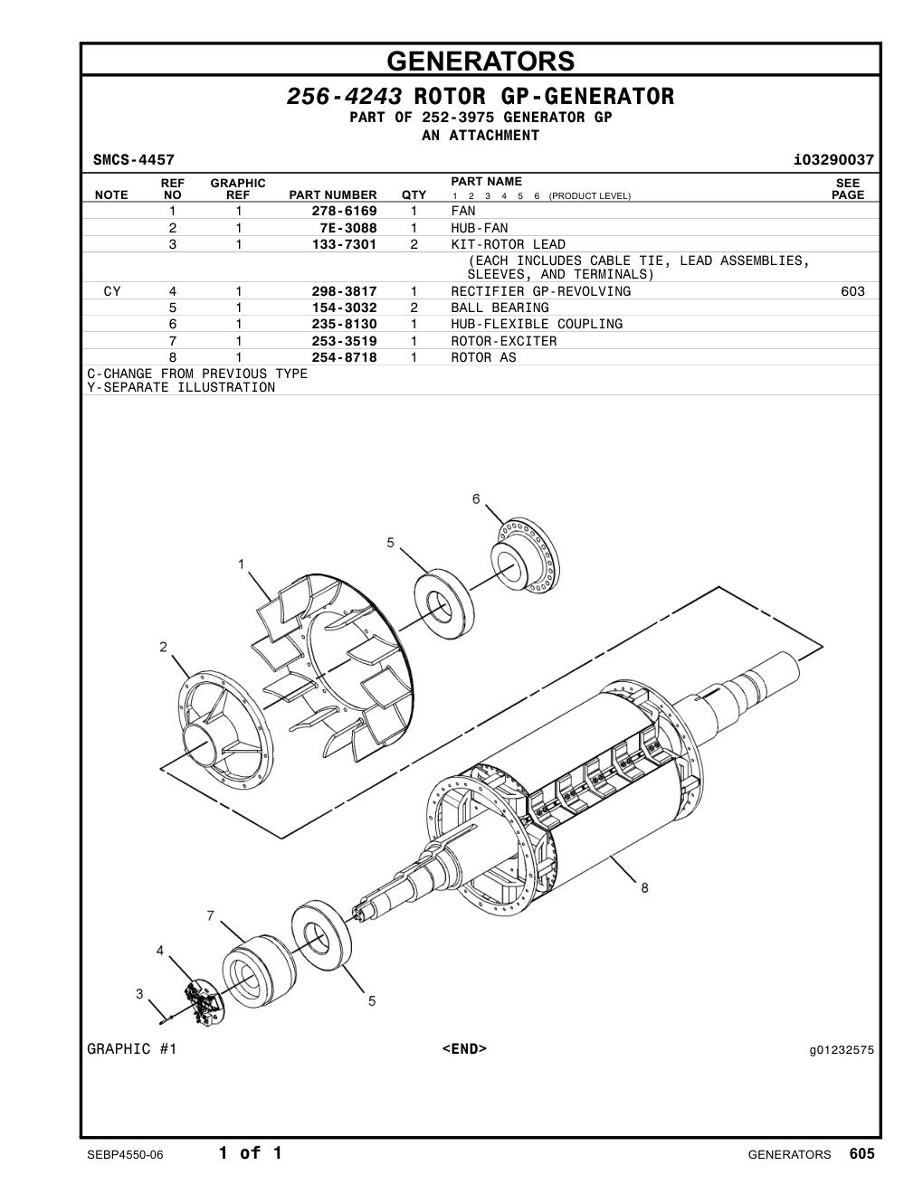 133-7301 KIT-ROTOR LEAD CAT parts manual diagram