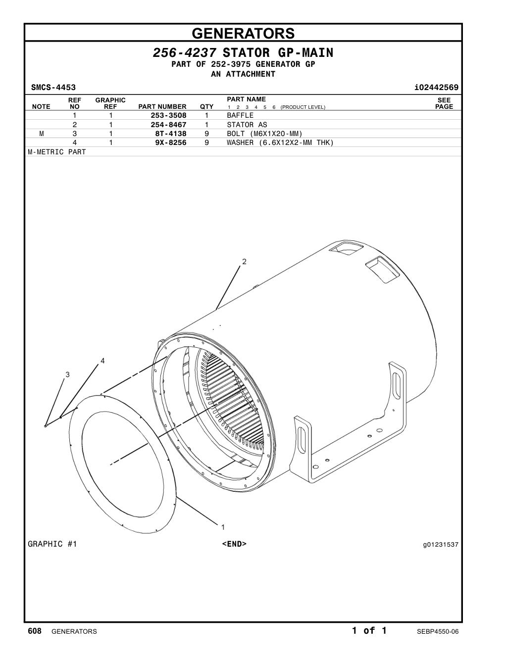 253-3508 BAFFLE CAT parts manual diagram