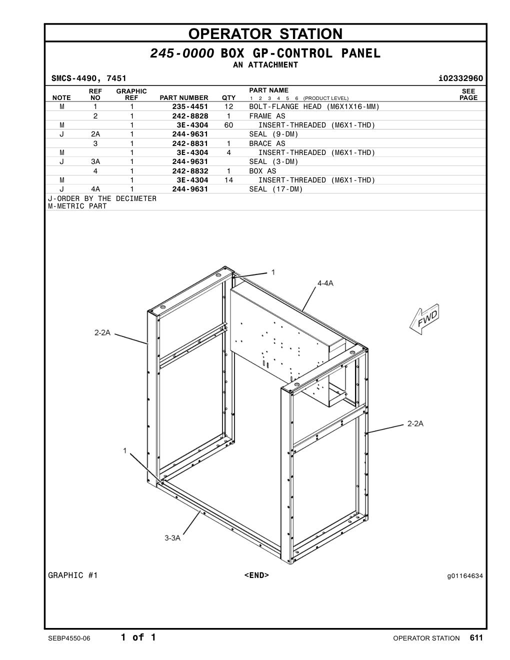 242-8832 BOX AS CAT parts manual diagram