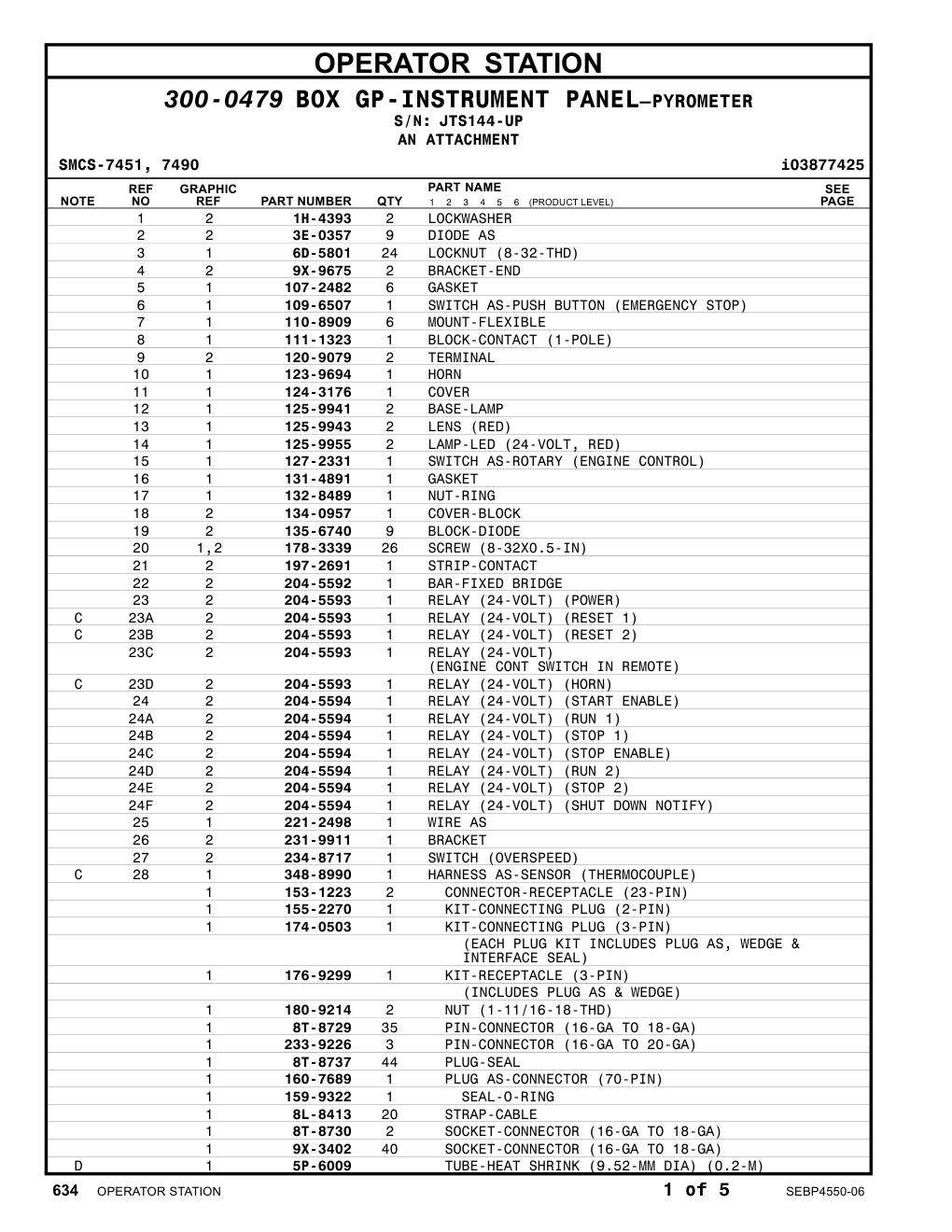 176-9299 KIT-RECEPTACLE (3-PIN) · S/N JTS144-UP CAT parts manual diagram