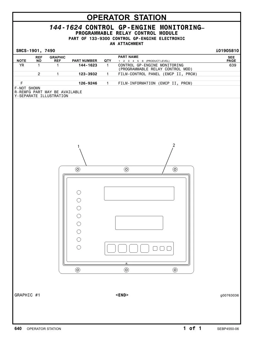 144-1623 - CONTROL GP-ENGINE MONITORING (PROGRAMMABLE RELAY CONTROL MOD)