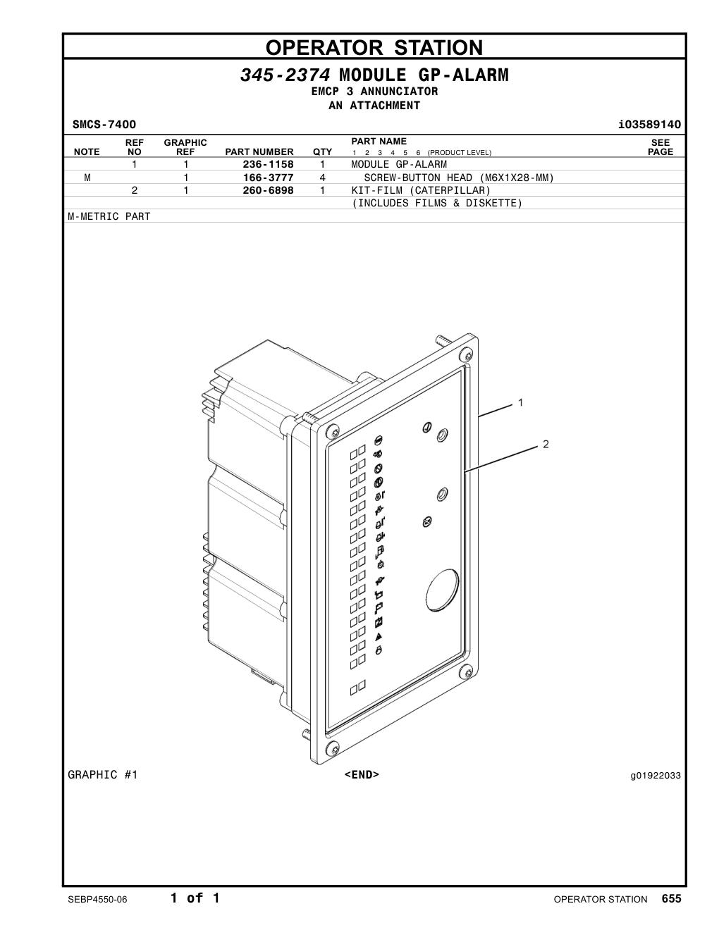 260-6898 KIT-FILM (CATERPILLAR) CAT parts manual diagram