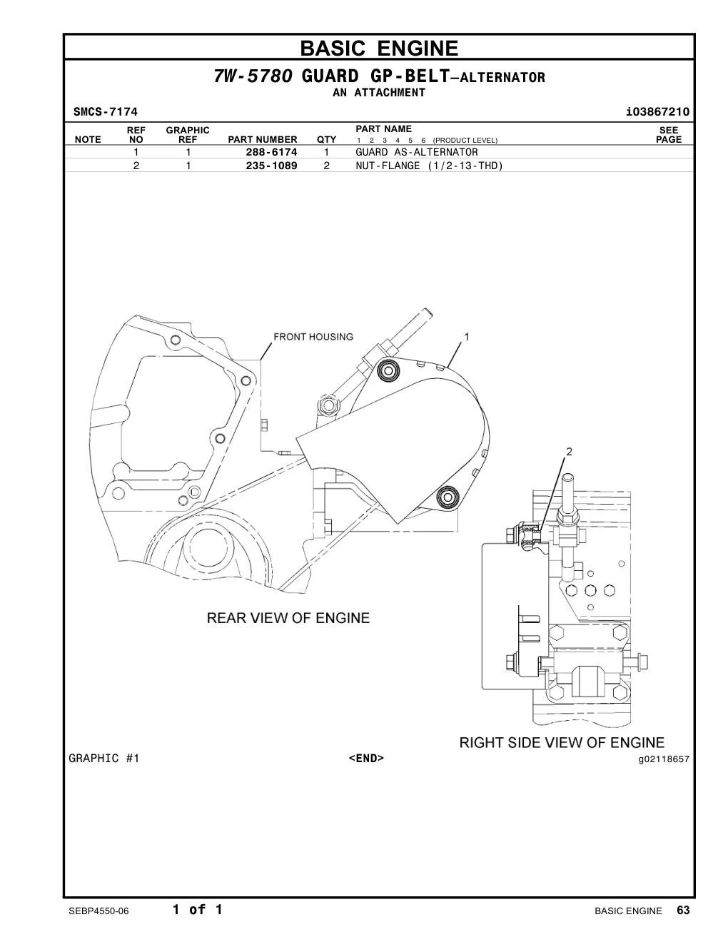 235-1089 NUT-FLANGE (1/2-13-THD) CAT parts manual diagram