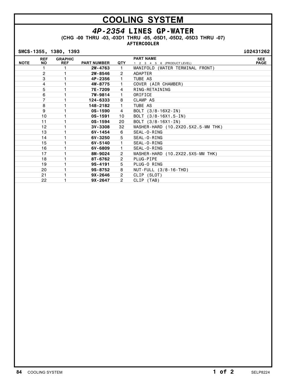2W-8546 ADAPTER CAT parts manual diagram