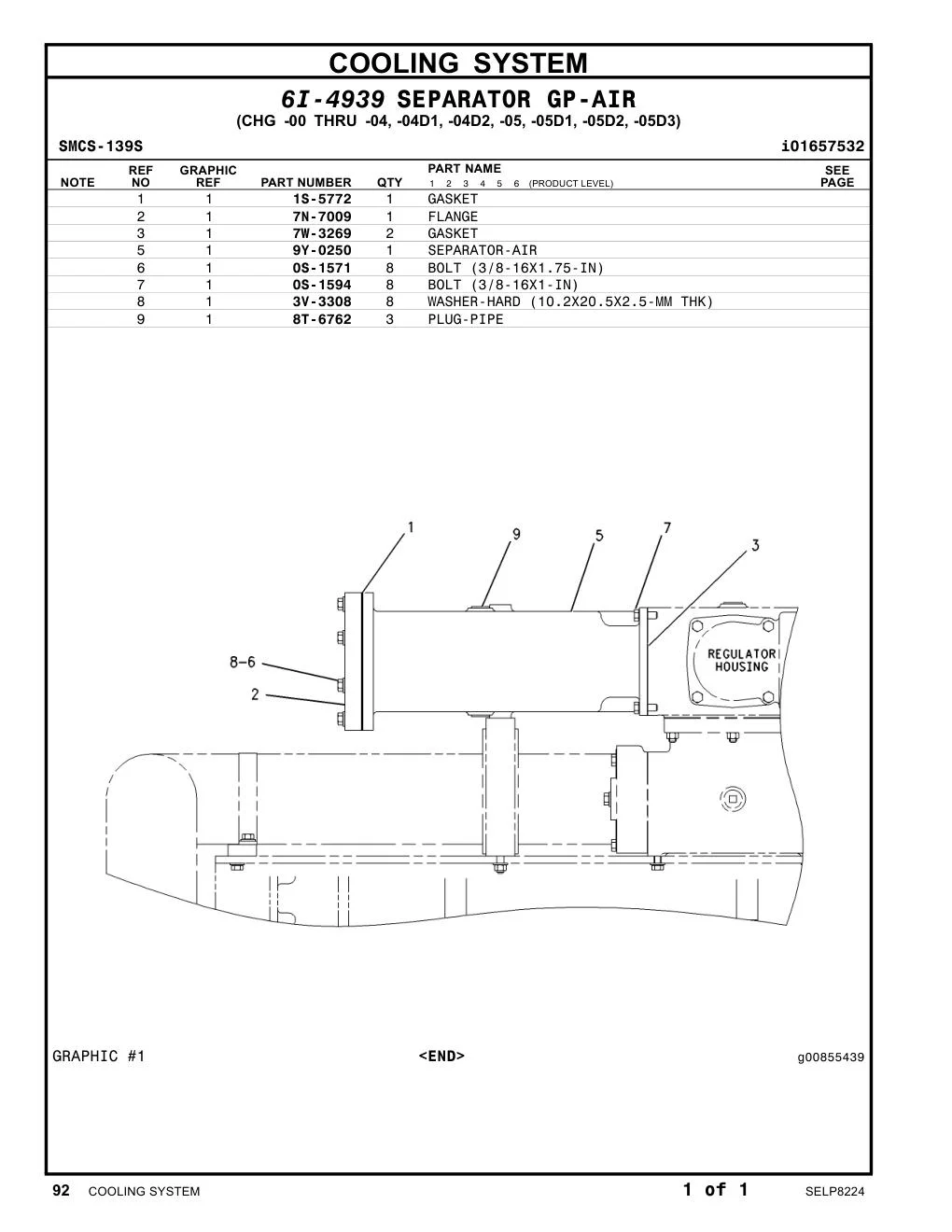 9Y-0250 SEPARATOR-AIR CAT parts manual diagram