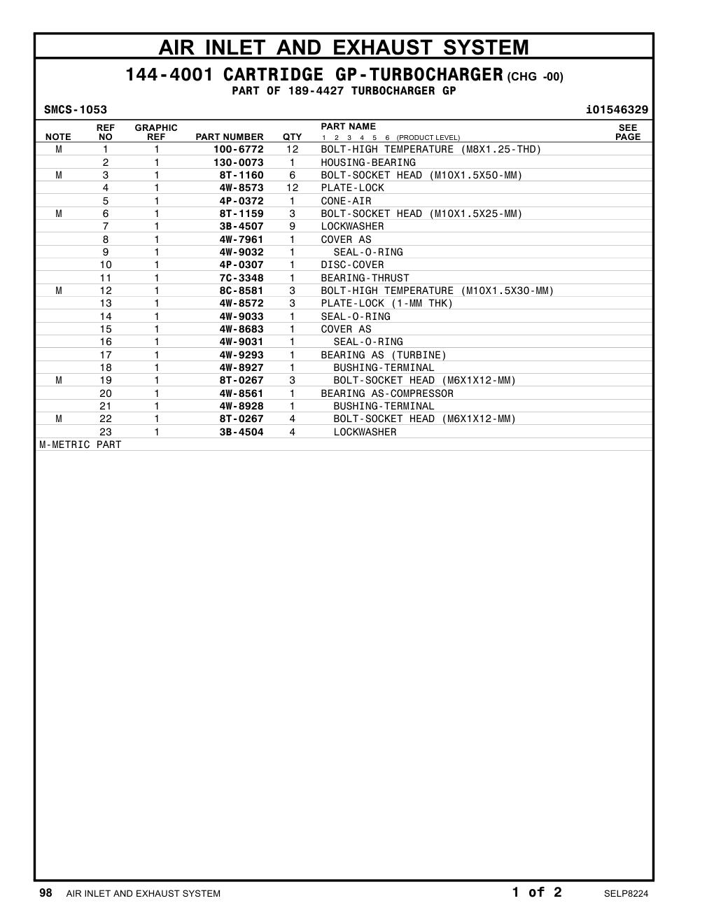 4P-0372 CONE-AIR CAT parts manual diagram